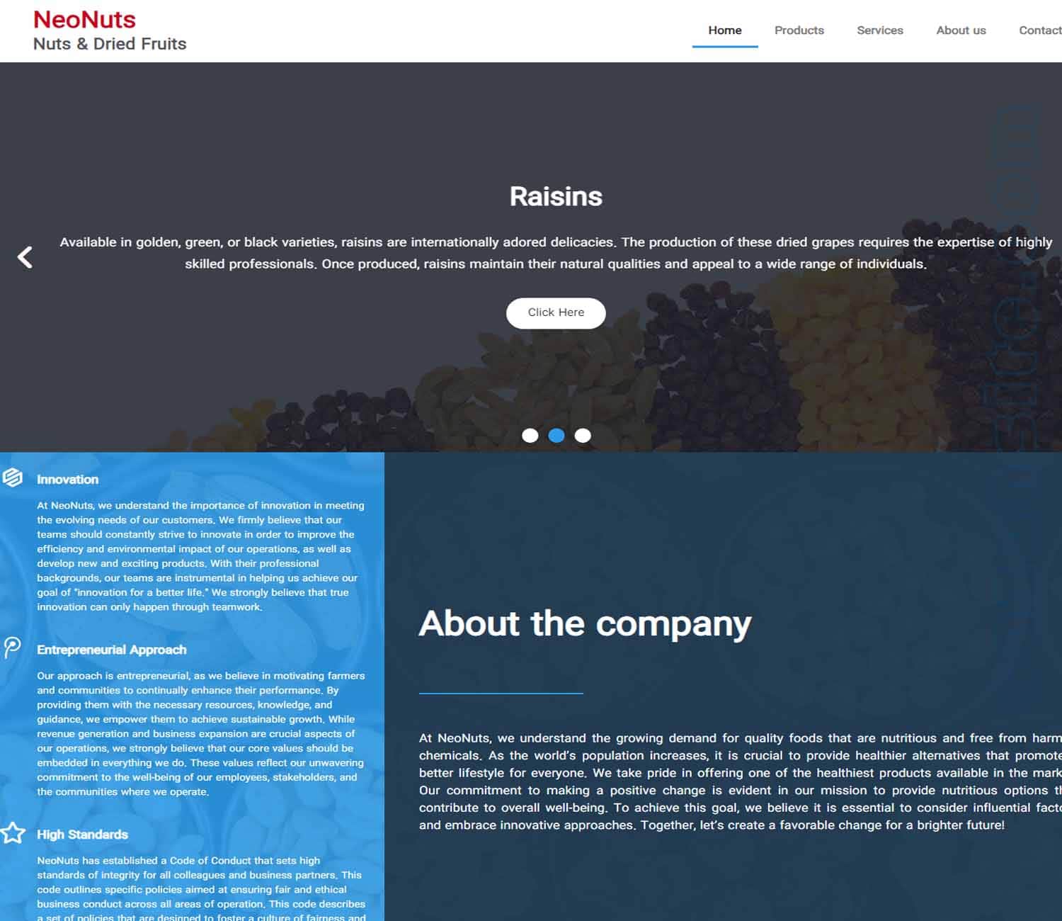 نمونه طراحی سایت شرکتی خشکبار