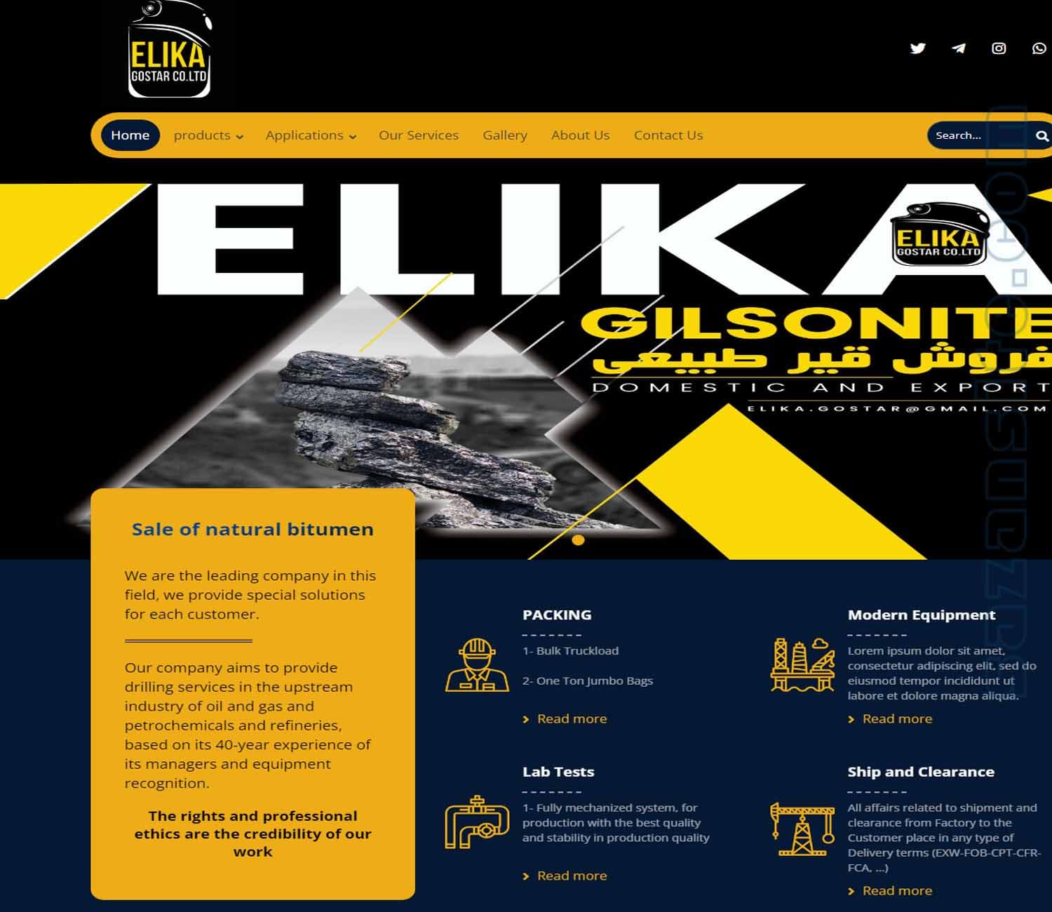 Mineral company website design